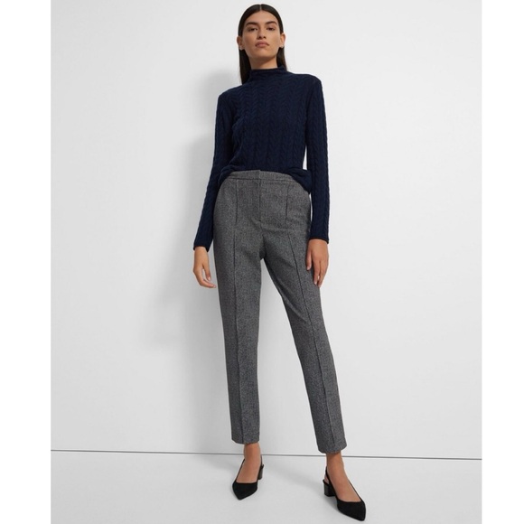 Theory Waist-Tab Pant in Houndstooth Ponte Pants Size 4 - Picture 1 of 8